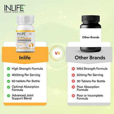 INLIFE Glucosamine Chondroitin MSM 4000mg Tablets 60's - Multi-Vitamins