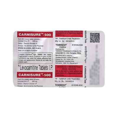 Carnisure 500mg Tablet 10'S - Supplements-Sup