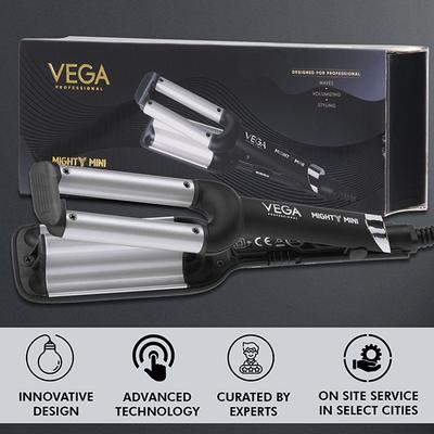 VEGA Professional Mighty Mini Triple Tong Hair Waver, (VPVMS-07) 235g 235 gm - Rollers & Curlers