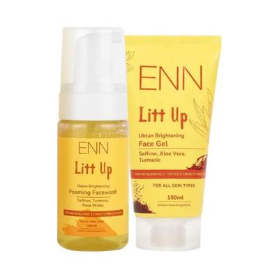ENN Litt Up Ubtan Skin Brightening Forming Facewash And Litt Ubtan Skin Brightening Face Gel kits 260 ml - Facial Kits