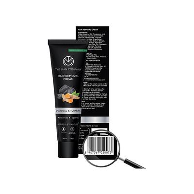 The Man Company Hair Removal Cream for Men Enriched With Charcoal & Turmeric 100 ml - Masks & Peels