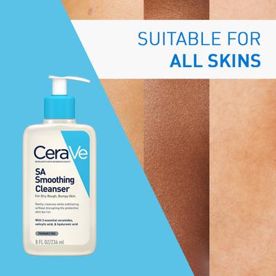 CeraVe SA Smoothing Cleanser For Dry, Rough & Bumpy Skin, Face wash with Salicylic Acid & Ceramides 236 ml - Face Washes