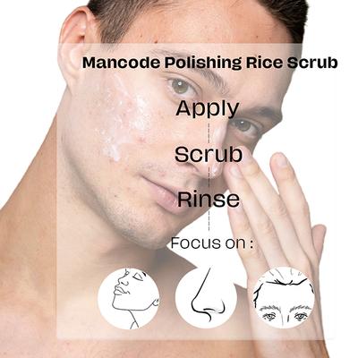 Mancode Polishing Rice Face Scrub Exfoliates And Brightens Skin 100 gm - Scrubs & Exfoliants