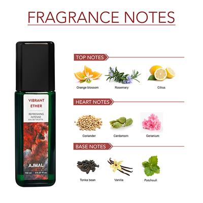 Ajmal Vibrant Ether Eau De Toilette Spicy Perfume Scent Spray Party Wear Gift For Man And Women 150 ml - Perfumes (Edt/Edp)