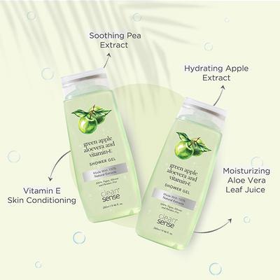 Cleansense Green Apple Shower Gel (Combo of 2) 560 gm - Shower Gels & Body Wash