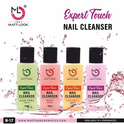 Matt Look Expert Touch Nail Cleanser, Professional Nail Polish Remover with Vitamins, Rose 100 ml - Nail Polish Remover