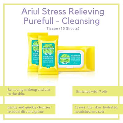 Ariul Stress Relieving Purefull Cleansing Tissue 80 ml - Facial Wipes & Tissues