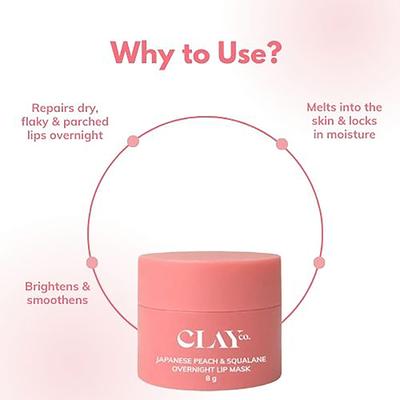 Clayco Japanese Peach and Squalane Overnight Lip Mask 1 gm - Lip Mask