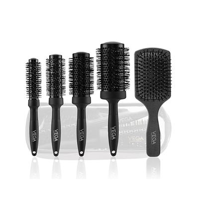Vega Professional Carbon Dry Hair Brush Set Brushes (VPMHB-17) 5's - Hair Brushes