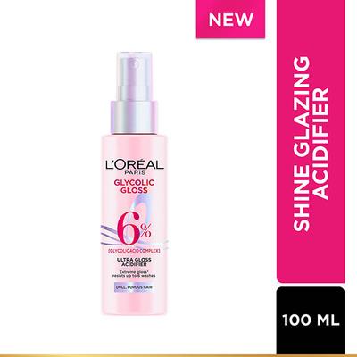 Loreal Paris Glycolic Gloss Acidifier Spray, With Glycolic Acid, For Lasting Shine 100 ml - Hair Serums