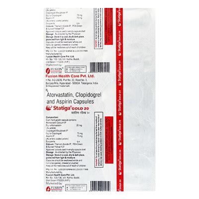 STATIGA GOLD 20 Capsule 10's - High Cholesterol-Dys