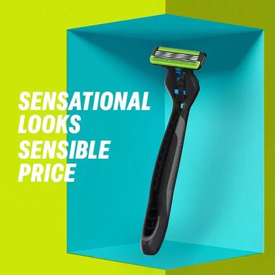 Bombay Shaving Company Sensi Smart 3 Razor Green with Cartridge 4's - Razors & Cartridges