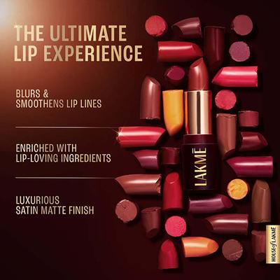 Lakme Ultimat Glam Satin Matte Lipstick -Nudetoffe-UN2 4.3 g - Lipsticks