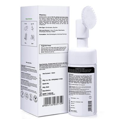 Soulflower Acne Free Tea Tree Cleansing Face Wash with Salicylic Acid 2%, Neem & Basil 100 ml - Scrubs & Exfoliants