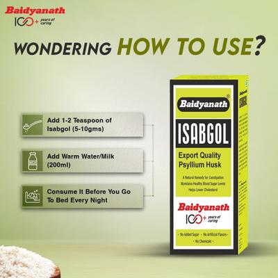 Baidyanath Isabgol Psyllium Husk Powder 200 g - Digestive Care