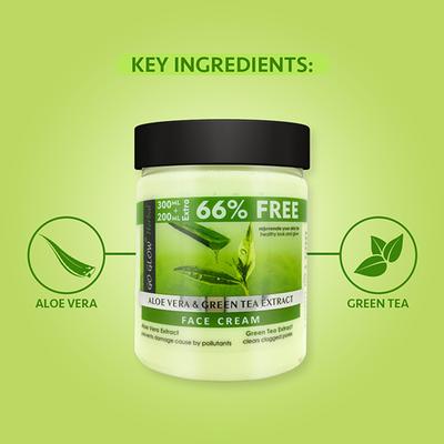 Berina Go Glow By Berina Aloevera & Tea Tree Extract Face Cream 500 ml - Skin-Treatment