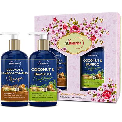 Stbotanica Coconut Oil & Bamboo Hair Strengthening Shampoo + Stbotanica Coconut & Bamboo Hair Conditioner 600 ml - Shampoos
