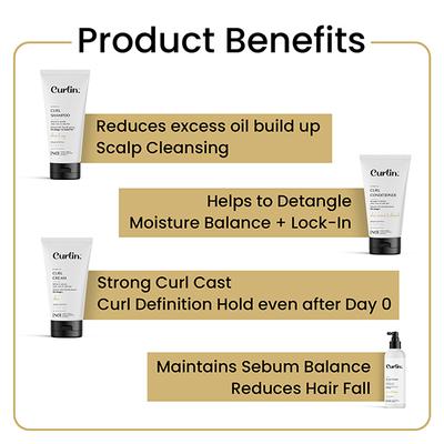 Curlin Shampoo+Conditioner+Cream+Scalp Tonic 1's - Dry Shampoos & Conditioners