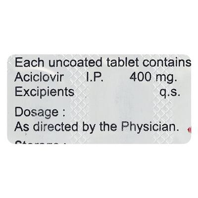 Zovir 400mg Tablet 10'S - Viral infections-Ant