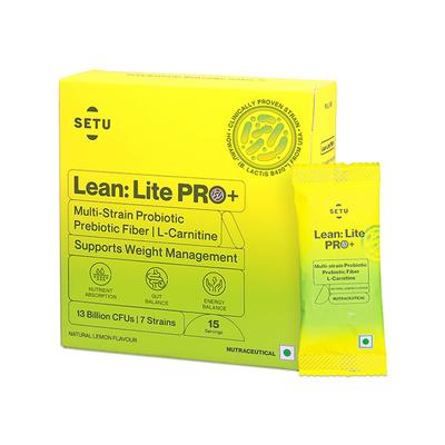 Setu Lean Lite Pro+ Weight Management Gut Health Powder for Men & Women - 15 Servings each 1's - Multi-Vitamins