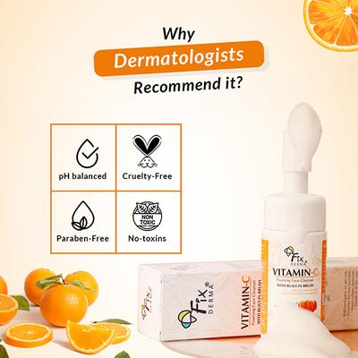 Fixderma Vitamin-C Foaming Face Cleanser 100 ml - Face Wash & Cleansers
