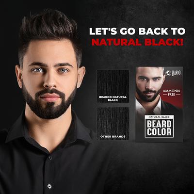 Beardo Beard Color No Ammonia - Natural Black (30gm + 30ml) 1's - Beard Kits