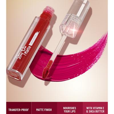 Swiss Beauty Stay On Matte Liquid Lipstick-Raw Plum 2 gm - Liquid Lipsticks