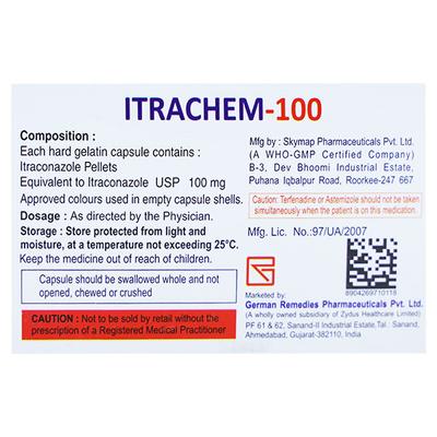 ITRACHEM 100 Capsule 10's - Fungal Infections-Anf