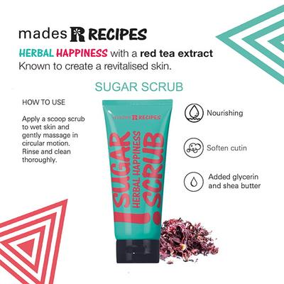 MADES Recipes Herbal Happiness Body Sugar Scrub 250 gm - Scrubs & Exfoliants