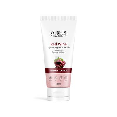 Globus Naturals Red Wine Hydrating Face Wash, Enriched with Rosemary & Honey, Wrinkle Control formula 75 gm - Face Wash & Cleansers
