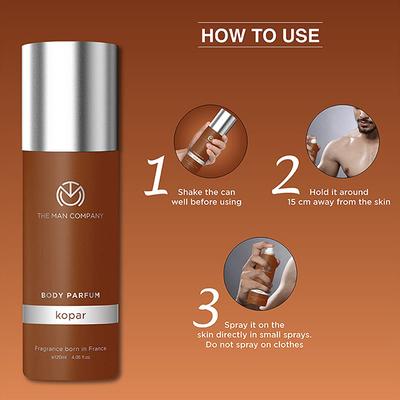 The Man Company Non-Gas Body Perfume For Men - Kopar 120 ml - Men Perfumes (Edt/Edp)