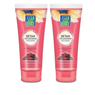 Astaberry Detan Skin Whitening Face Wash - Mulberry (Pack of 2 x 100 ml) - Face Wash & Cleansers