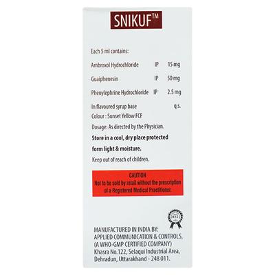 SNIKUF Syrup 100ml - Cough And Cold-Cou