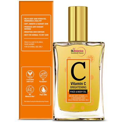Stbotanica Vitamin C Brightening Face & Body Oil, Infused With Antioxidants And Natural Oils 100 ml - Massage Oils