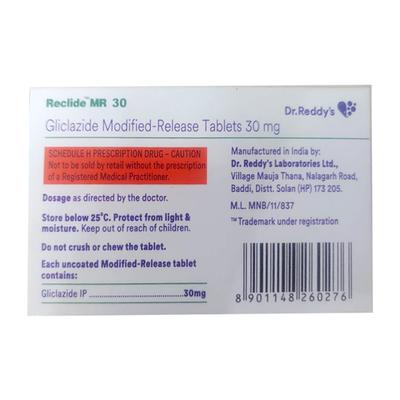 RECLIDE MR 30 Tablet 15's - Diabetes-Ant