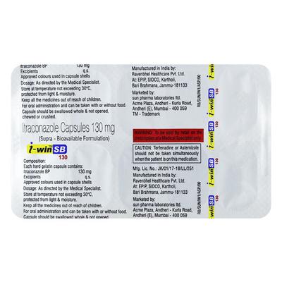 I WIN SB 130 Capsule 10's - Fungal Infections-Anf