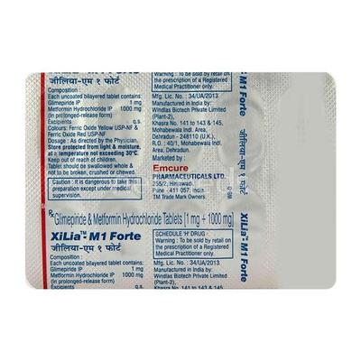 Xilia M 1mg Forte Tablet 10'S - Diabetes-Ant