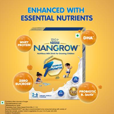 Nestle Nangrow 2- 6 years Milk Drink Powder - Creamy Vanilla (Refill Pack) 400 gm - Baby And Infant Supplements
