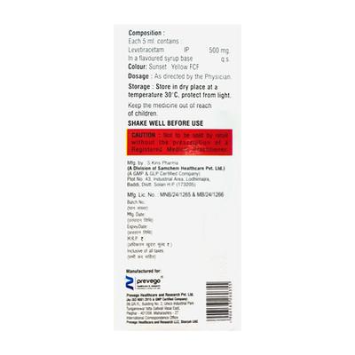 LEVERATAM Syrup 100ml - Epilepsy/Convulsion-Ant