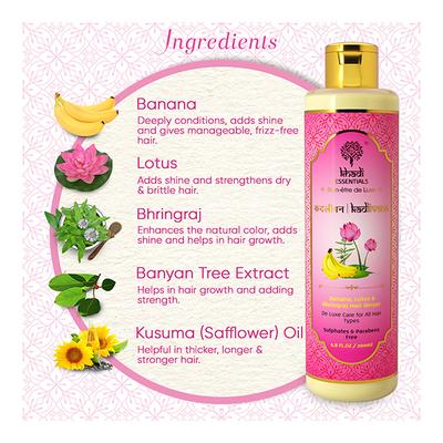 Khadi Essentials Kadlivana Mild Hair Rinser - Banana, Lotus & Bhringrajx 200 ml - Shampoos