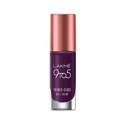 Lakme 9To5 Primer + Gloss Nail Colour Purple Haze 6 Ml - Nail Polish