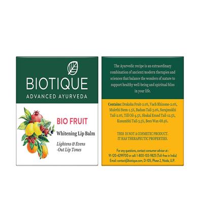 Biotique Bio Fruit Whitening Lip Balm 12 gm - Lip Balms