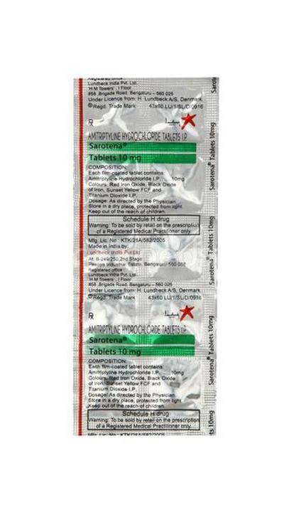 Sarotena 10mg Tablet 10'S - Depression-Ant