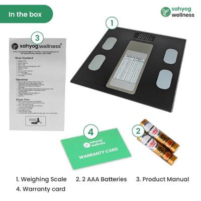 Sahyog Wellness Personal Digital Weighing Scale - Black Color 1's - Weighing Scale