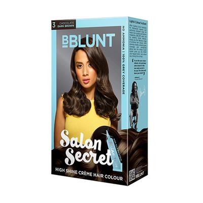 BBlunt Salon Secret High Shine creme Hair Colour Chocolate Dark Brown (50gm+50ml+8ml) 1's - Crème