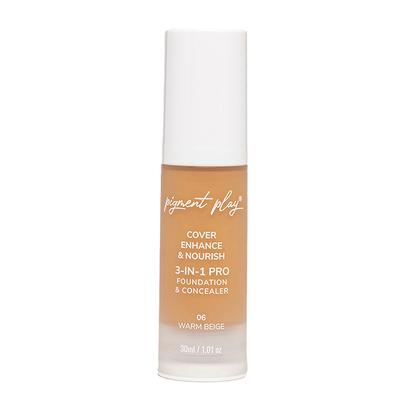 Pigment Play 3-In-1 Foundation & Concealer- Cover + Enhance + Nourish - 06 Warm Beige 30 ml - Foundation