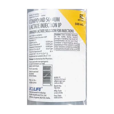 NS (ACULIFE) SODIUM CHLORIDE 0.9% Infusion 500ml - Supplements-Int