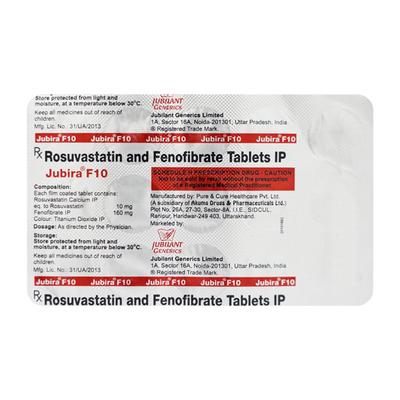 JUBIRA F 10 Tablet 15's - High Cholesterol-Dys