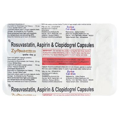 ZYROVA GOLD 20mg Capsule 10's - High Cholesterol-Dys