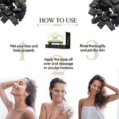 TAC The Ayurveda Co. Activated Charcoal Sugar Soap (Pack of 3 x 100 gm) - Personal Care (Ayush)